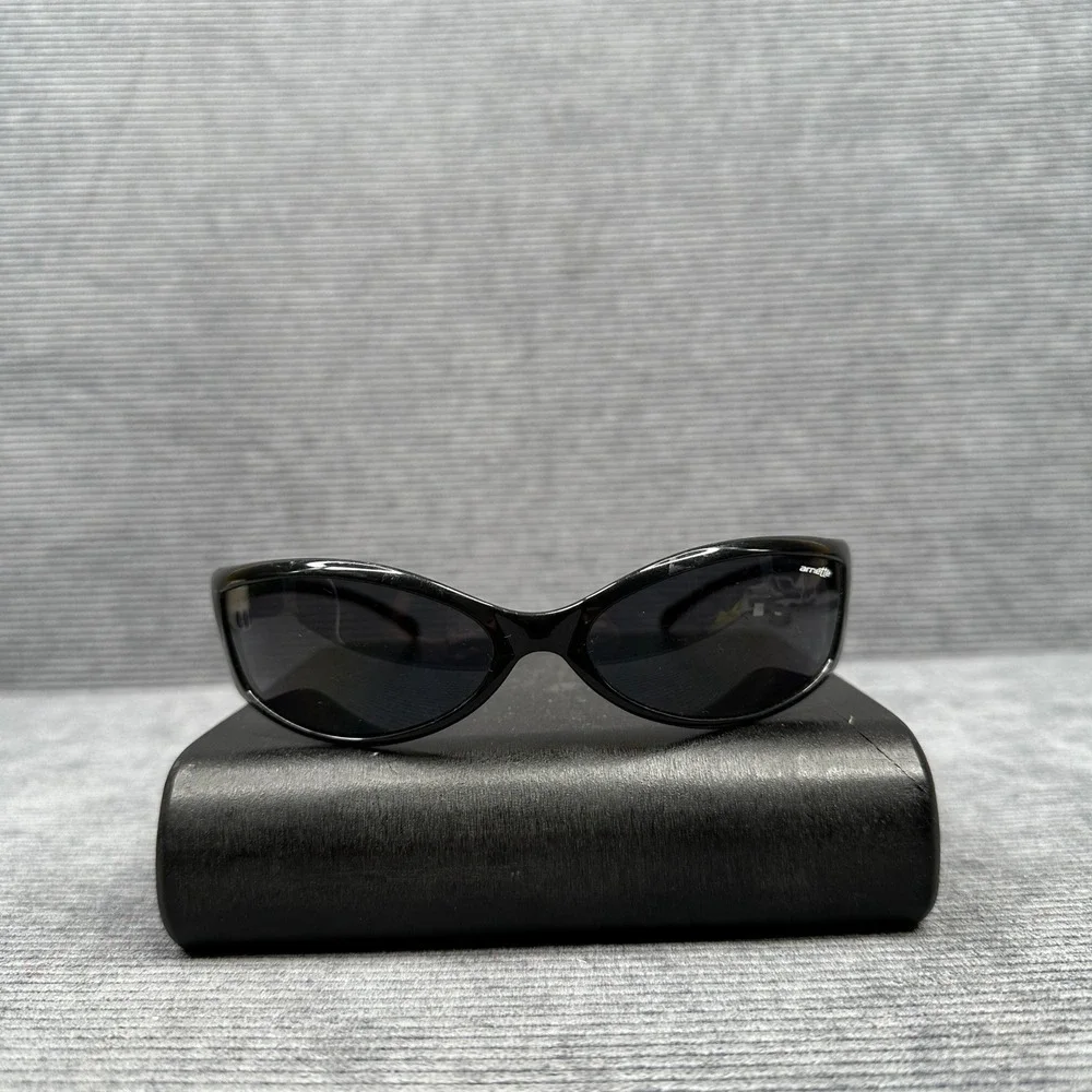 Arnette Swinger Sunglasses Black Polarized Wrap Around Made in Italy 250-41/81